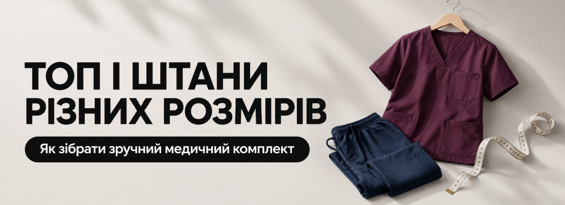 Медичний топ і штани різних розмірів: як зібрати зручний комплект