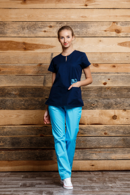 Медичний костюм 1881 Наві/Блакитний - фото