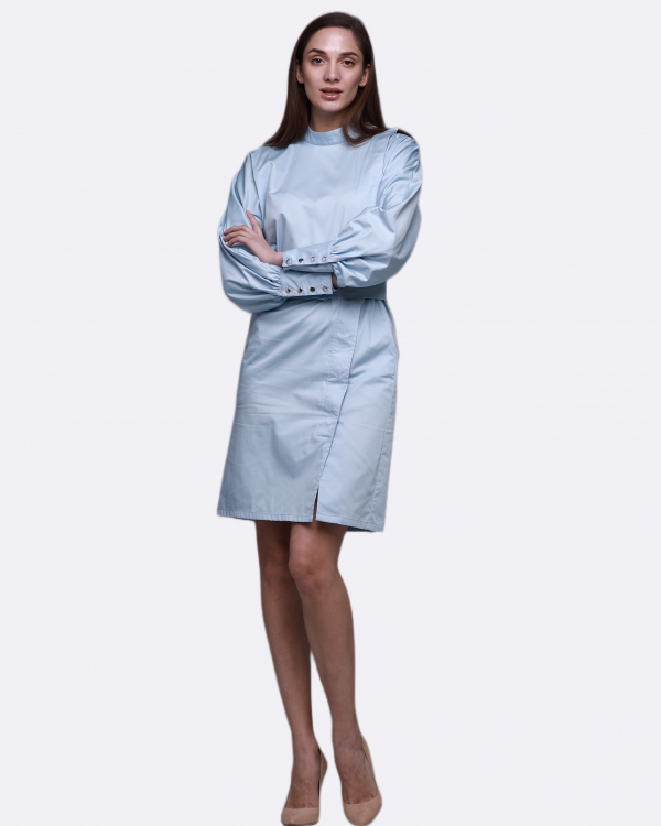 Медична сукня 115 Блакитна сталь - фото