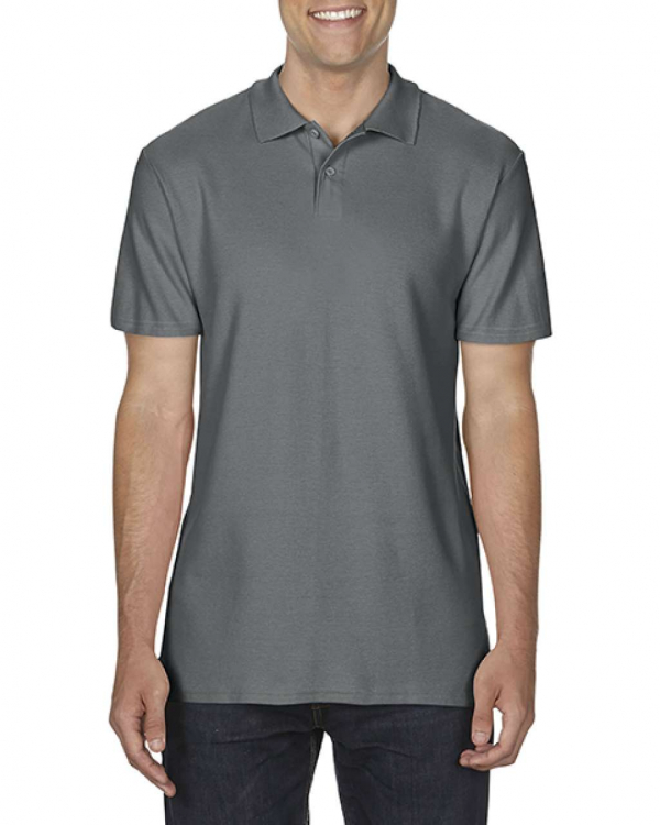 ADULT DOUBLE PIQUE POLO GI64800 Charcoal - фото