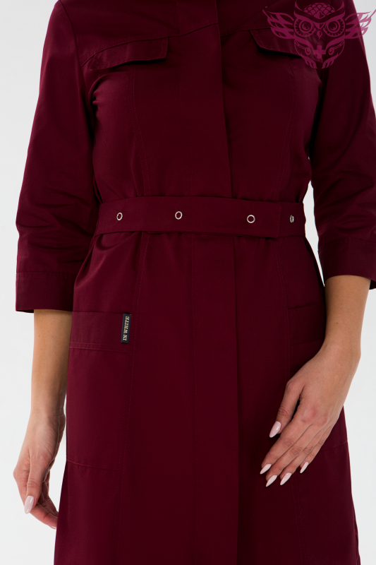 Медичний халат 105 Бордовий Медичний халат 105 Бордовий - фото 4