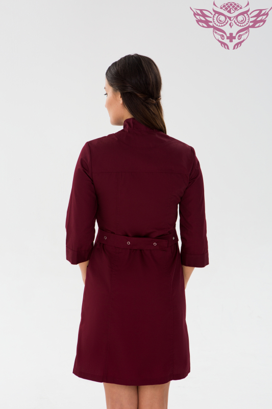 Медичний халат 105 Бордовий Медичний халат 105 Бордовий - фото 2