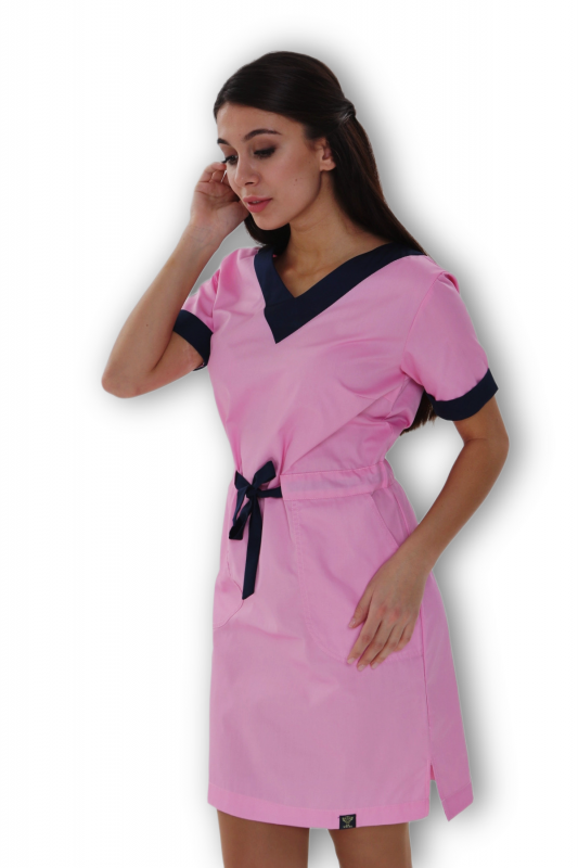 Медична сукня 130 Світло-рожевий - фото 2