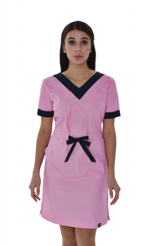 Медична сукня 130 Світло-рожевий - фото 3