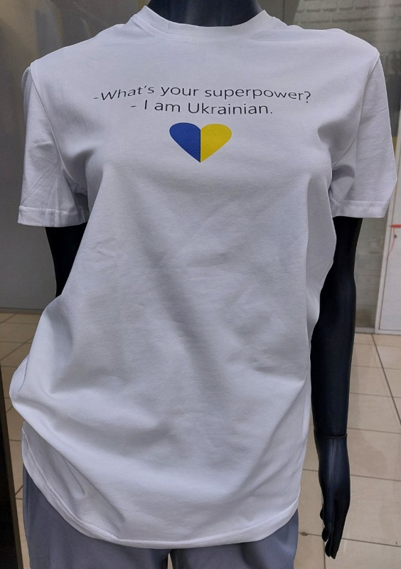 Медична футболка 6600 Білий - Superpower? Ukrainian - фото 3