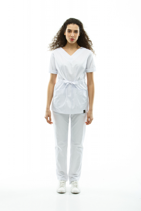 Медичний костюм 2387 Білий/Білий - фото 2