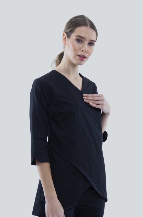 Медицинский топ 401 Черный - фото