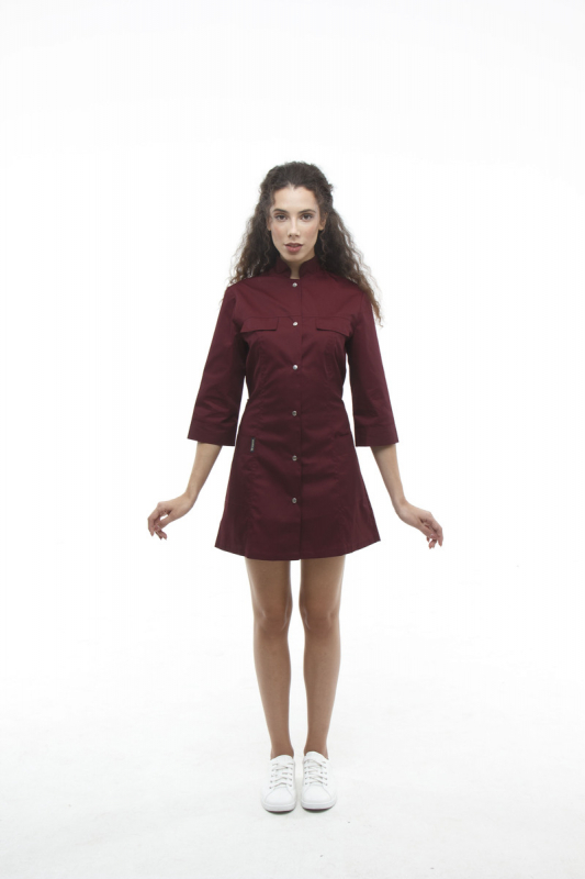 Медичний халат 103 Бордовий - фото 4