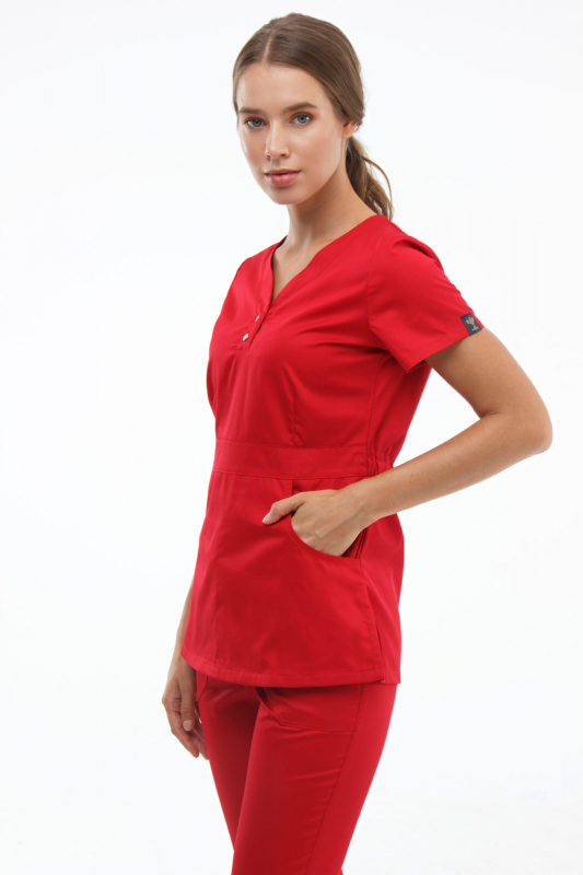 Медицинский топ 11 Красный Медицинский топ 11 Красный - фото 3