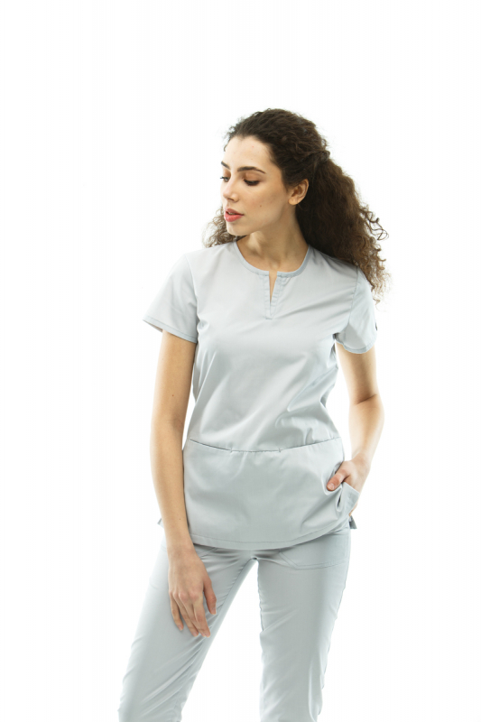 Медицинский топ 18 Светло cерый Медицинский топ 18 Светло cерый - фото 2