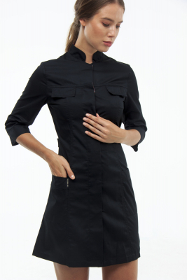 Медичний халат 105 Чорний Медичний халат 105 Чорний - фото