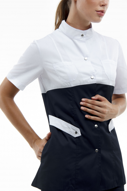 Медичний костюм 12381 Наві/Білий - фото 2