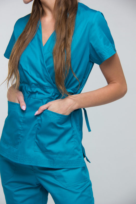 Медицинский топ 19 Бирюзовый Медицинский топ 19 Бирюзовый - фото 2