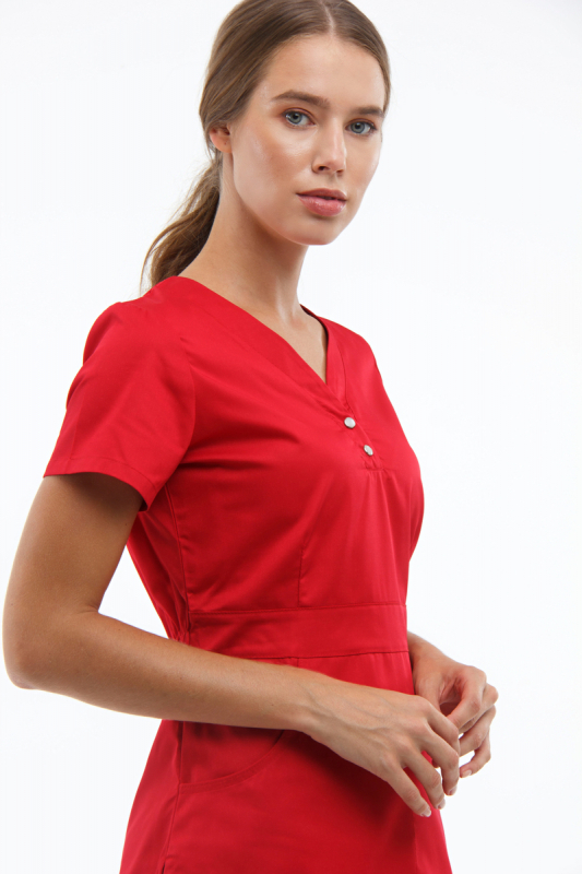 Медичний костюм 1181 Червоний - фото 2