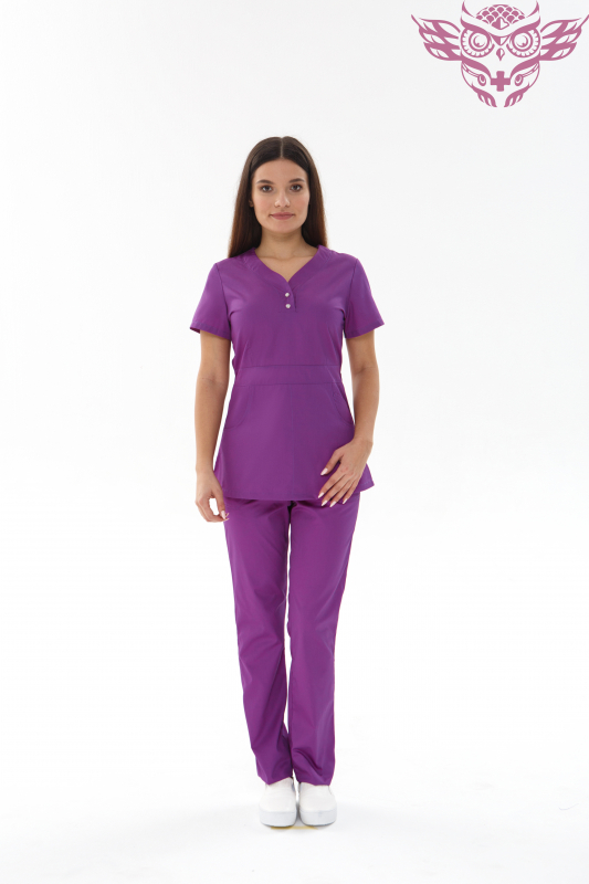 Медичний костюм 1181 Фіолетовий - фото 4