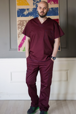 Медичний костюм 0284 Бордовий Медичний костюм 0284 Бордовий - фото