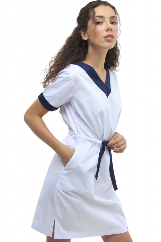 Медична сукня 130 Білий - фото 3