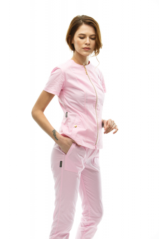 Медичний костюм 40489 Ніжно-рожевий - фото