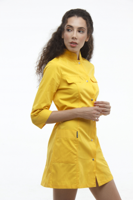 Медичний халат 103 Жовтий Медичний халат 103 Жовтий - фото