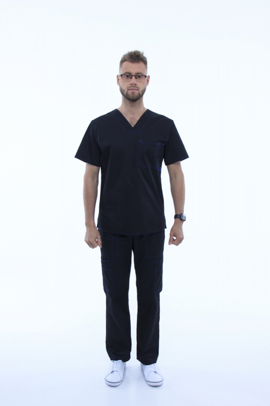 Медичний костюм 0284 Чорний Медичний костюм 0284 Чорний - фото 2