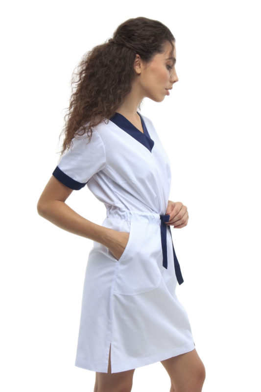 Медична сукня 130 Білий - фото