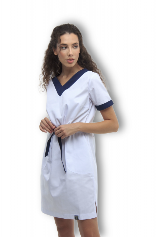 Медична сукня 130 Білий - фото 4