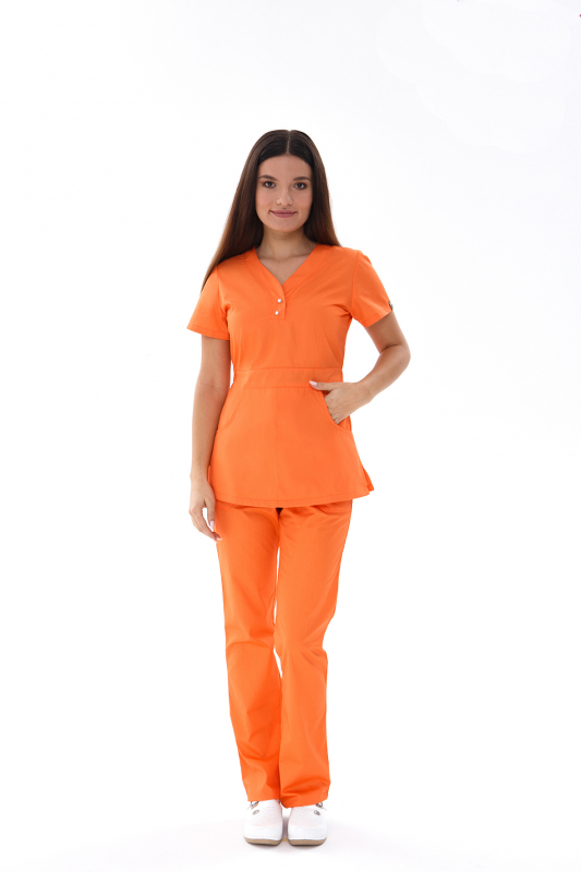 Медичний костюм 1181 Моркв'яний - фото 3