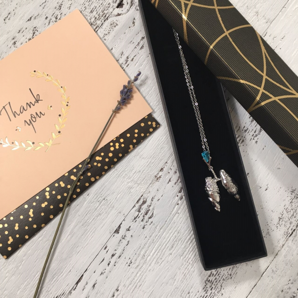 Подвеска "Легкие" голубой кристалл - фото 2