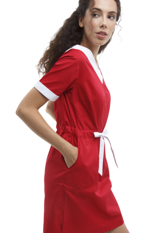 Медична сукня 130 Червоний - фото 2