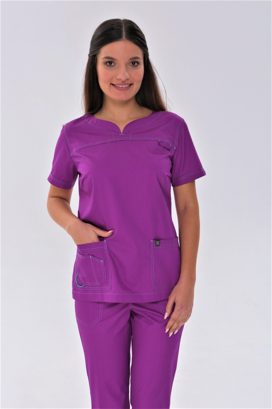 Медичний костюм 1381 Фіолетовий - фото 2
