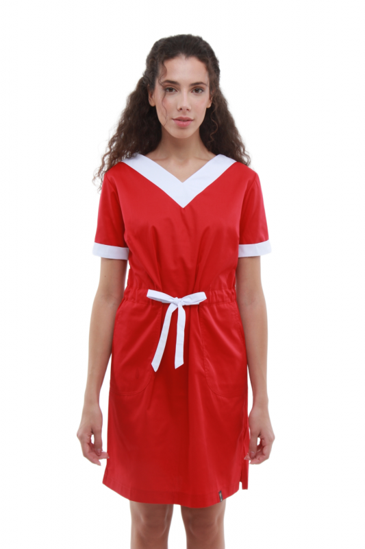 Медична сукня 130 Червоний - фото