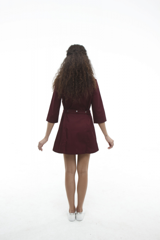 Медичний халат 103 Бордовий - фото 3