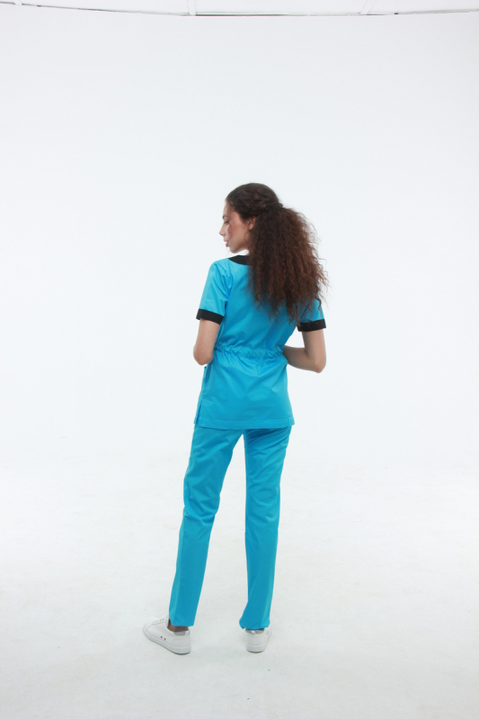 Медичний костюм 2387 Блакитний - фото 4