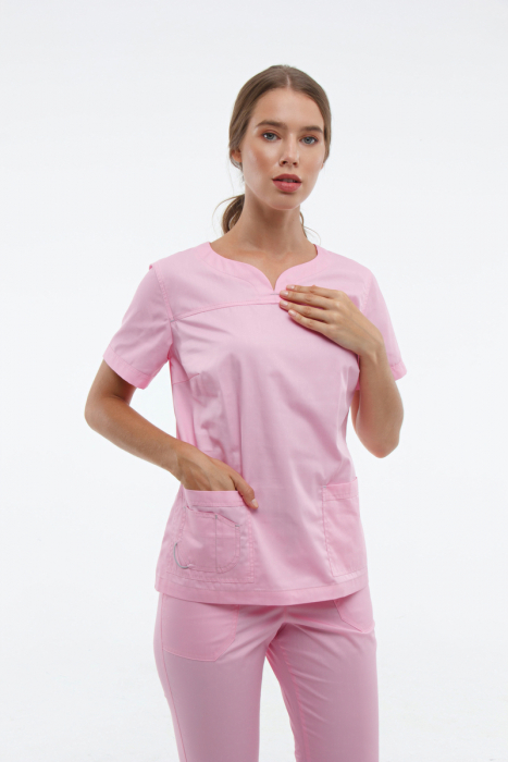 Медичний костюм 1381 Світло-рожевий - фото