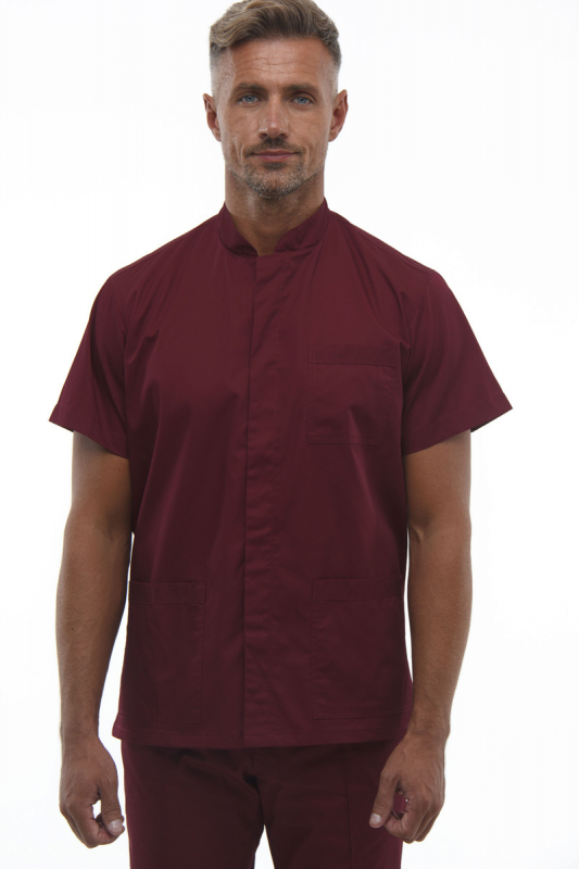 Медичний костюм 20182 Бордовий - фото 2