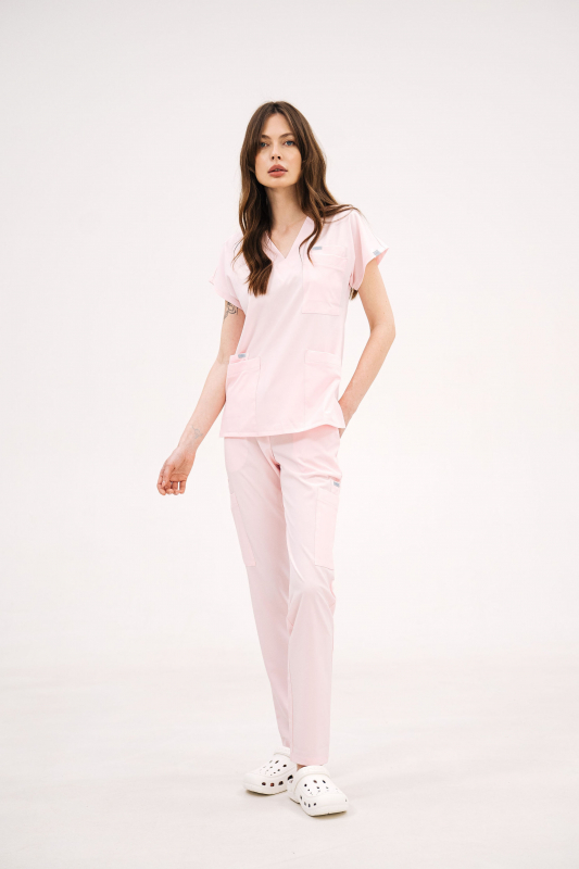 Медичний топ 609 Рожевий - фото 4