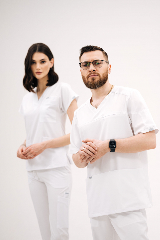 Медичний топ 609 Білий Медичний топ 609 Білий - фото 3