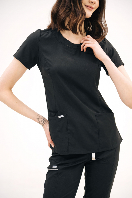 Медичний топ 606 Чорний Медичний топ 606 Чорний - фото 2