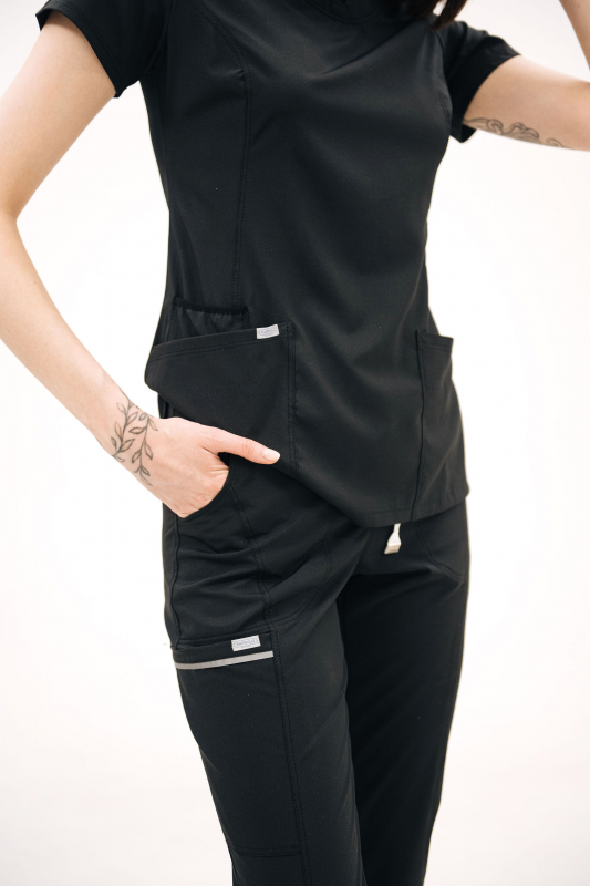 Медичний топ 606 Чорний Медичний топ 606 Чорний - фото 3