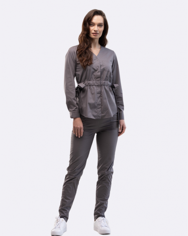 Медичний костюм 40688 Темно-сірий - фото 4