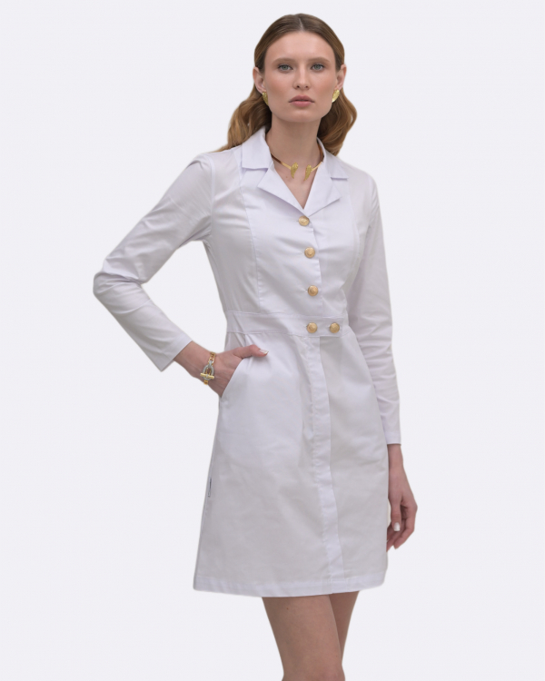 Медична сукня-халат 146 Білий - фото 4