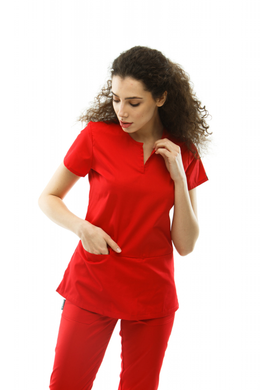 Медичний топ 18 Червоний - фото 2